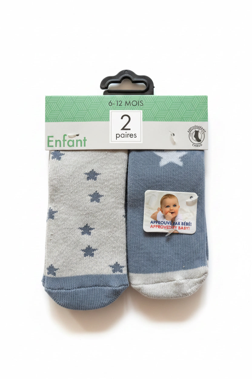 Lot de 2 pairs de chaussette bébé