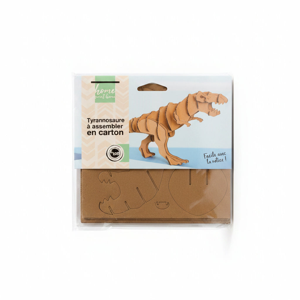 Katze und Tyrannosaurus zum Zusammenbauen aus Karton