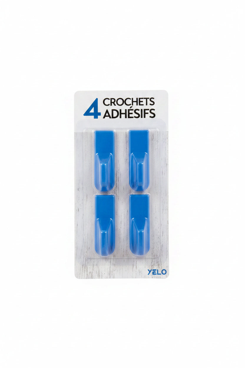4 crochets adhésifs