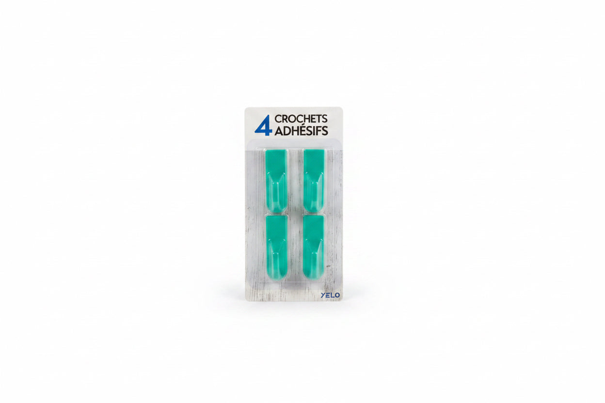 4 crochets adhésifs
